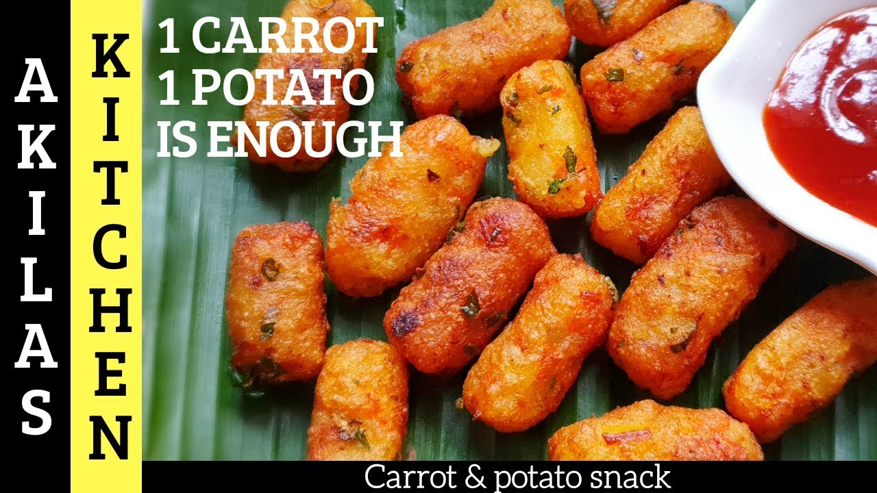 2 Ingredient Easy Evening Snack Carrot And Potato Snack Akilas Kitchen Youtube