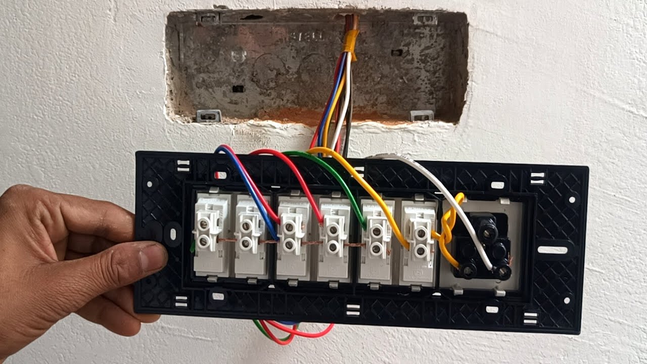 6 switch 1socket wiring connection||switch board wiring connection||electric board connection