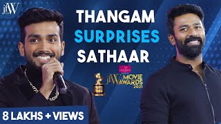 Thangam surprises Sathaar | JFW movie awards 2021 | Kalidas Jayaram | Shanthanu Bhagyaraj