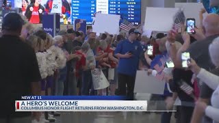 Columbus Honor Flight returns from Washington D.C.