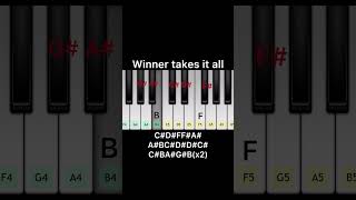 Piano tutorial-Winner takes it all #shorts #shortvideo #youtubeshorts #viral