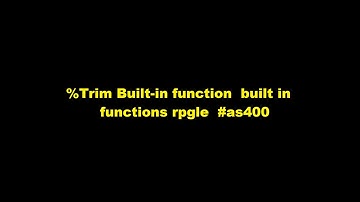 %Trim Built in function  built in functions RPGLE, as400