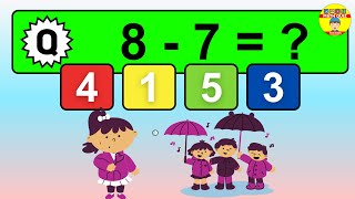 20 Math Quiz for Kids | One Digit Subtraction Quiz