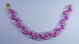 easy handmade beaded jewellery making idea for beginners, bracelet /necklace making tutorial