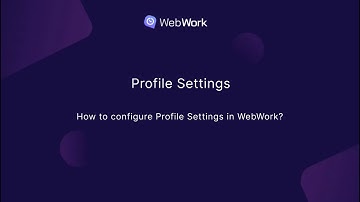 How to configure Profile Settings in WebWork?