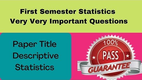 Degree 1st sem statistics very important questions *Descriptive Statistics *BSc* #bscstatistics