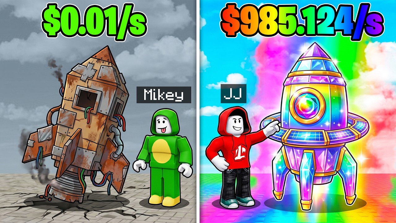 JJ and Mikey Built the World's Most Powerful Rocket in Roblox
