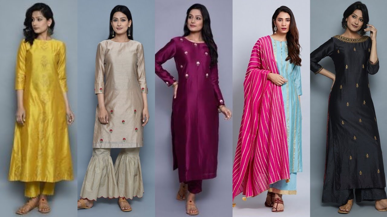 Chanderi Silk Kurta Designs 2019/Indian Silk Shirts,Kameez,Kurties ...
