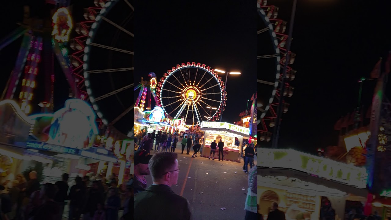 Munich OKTOBERFEST 2019 Amusement Park/ BREAK DANCE-FERRIS WHEEL-BAYERN TOWER