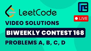 Leetcode Biweekly Contest 168 | Video Solutions - A to D | by Vibhaas | TLE Eliminators