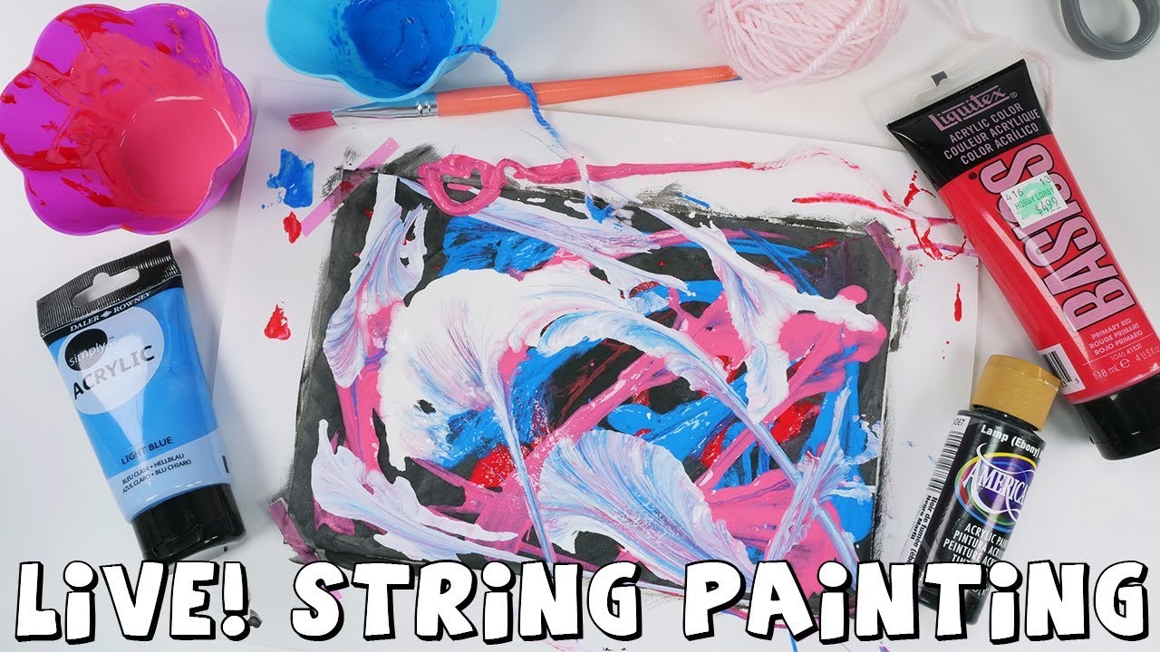 Live Stream String Painting | Easy Painting Craft for Kids, Tweens, Adults | The Amy Jo Show DCTC