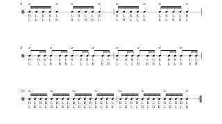 Single Paradiddle (130 BPM) | Drum Sheet Daily Routine