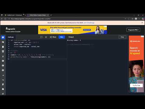 Python program to find a missing number in range of numbers from 1 to n