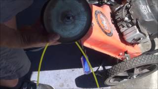 DR Walk-Behind FIELD and BRUSH CUTTER - CUTTING HEAD REMOVAL - HOW TO REMOVE BRUSH CUTTING HEAD