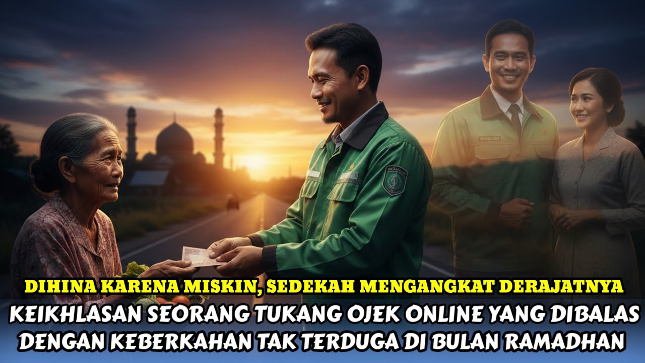 SUBHANALLAH. KISAH SEDEKAH OJOL YANG MENGUBAH HIDUPNYA - KISAH ISLAMI PENUH MAKNA DIBULAN RAMADHAN