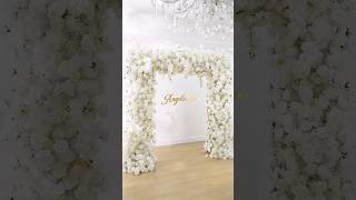White Artificial Rose Baby’s Breath Flower Arrangement for Wedding Arch Event Decoration #wedding