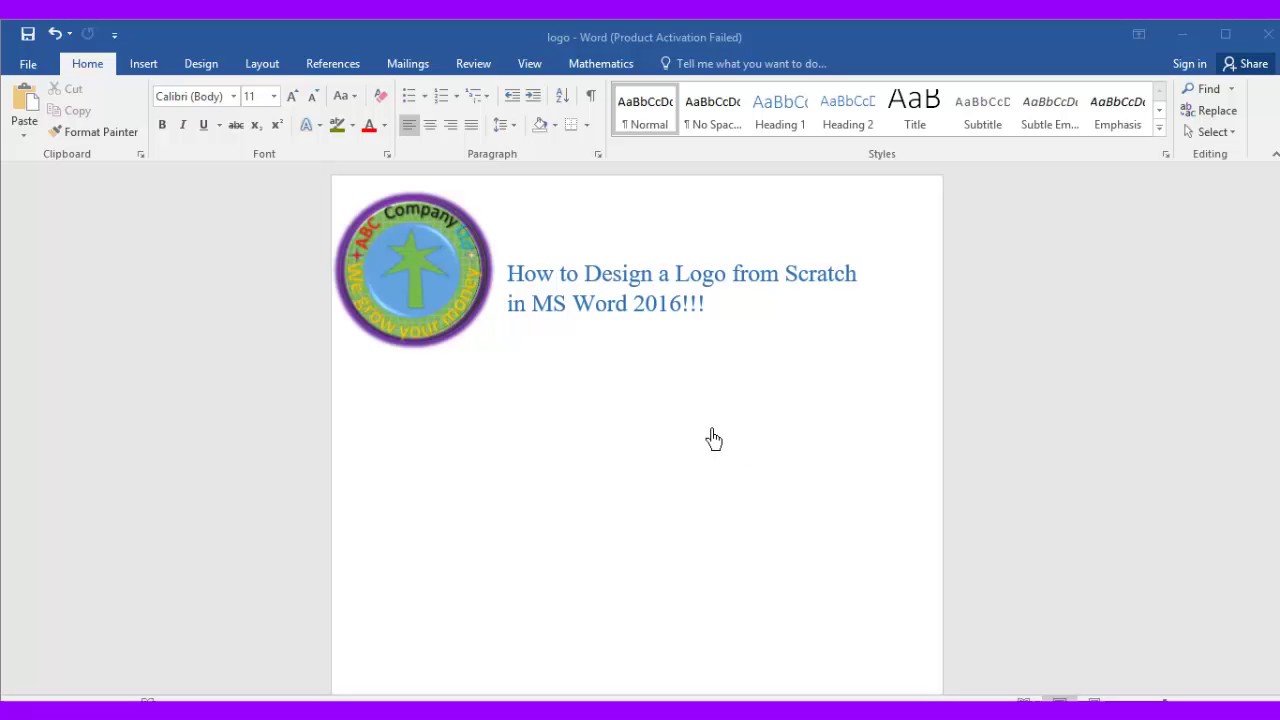 how to design a logo using microsoft word