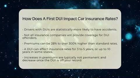 How Does A First DUI Impact Car Insurance Rates? - Auto Coverage Explained