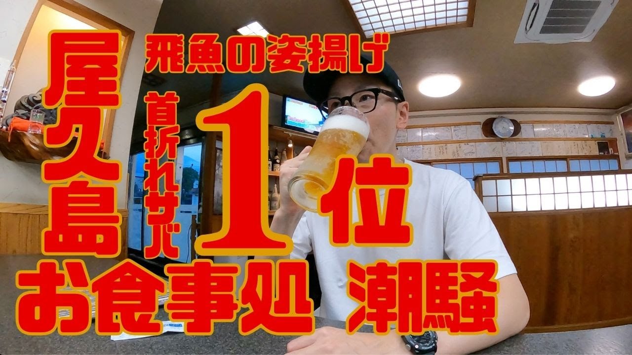 【屋久島】島内一の居酒屋で名物の首折れサバと飛魚の唐揚げを頂く😋 在屋久島的居酒屋吃最好的美食🍽️(中文字幕)