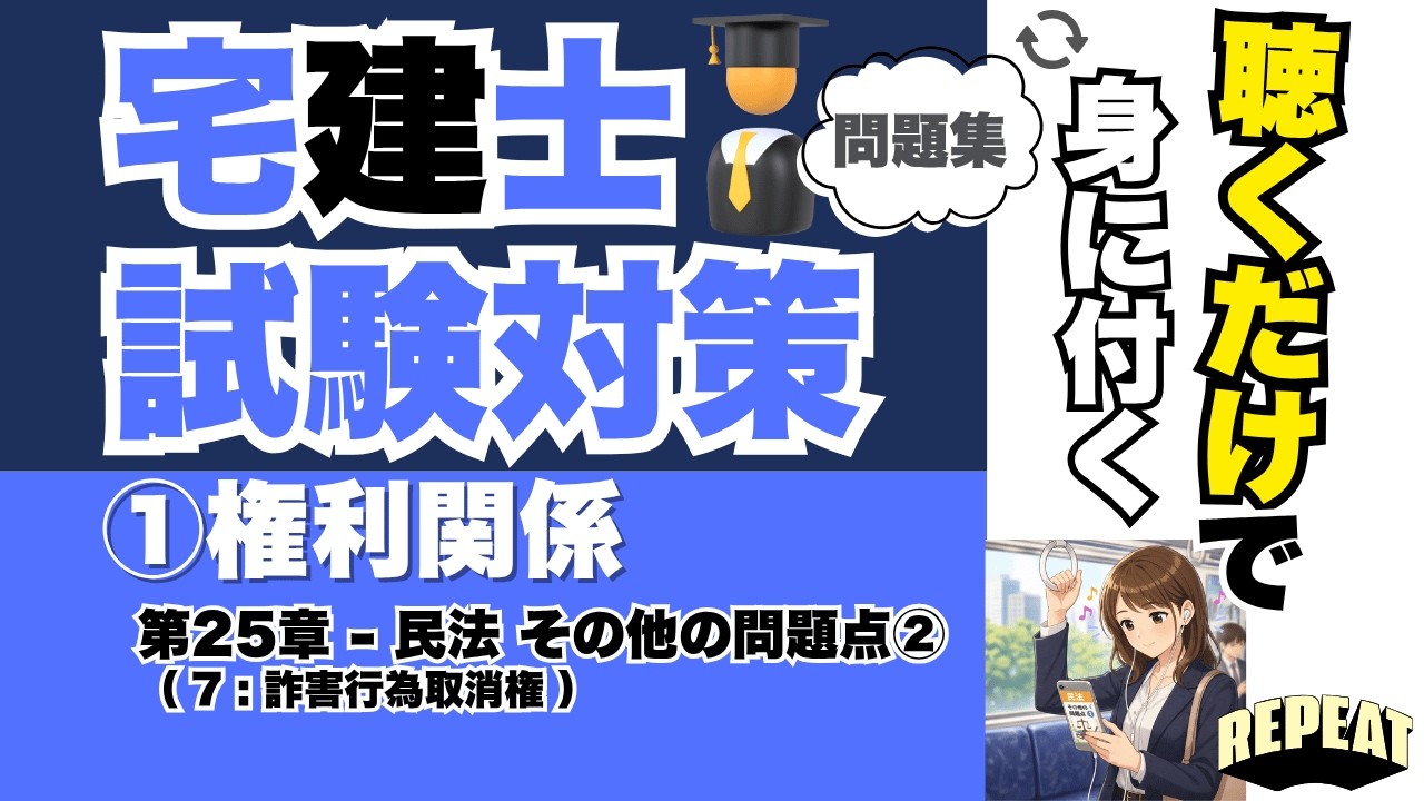 聴くだけで覚える！宅建合格の問題集｜①権利関係 第25章「詐害行為
