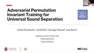 Adversarial Permutation Invariant Training for Universal Sound Separation