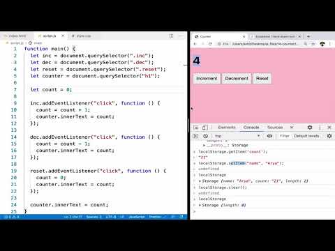 Add localStorage to a JavaScript Counter App
