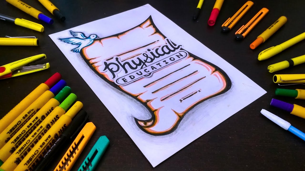 Physical Education Project File Front Page Design | Physical Education Cover Page Decoration Ideas
