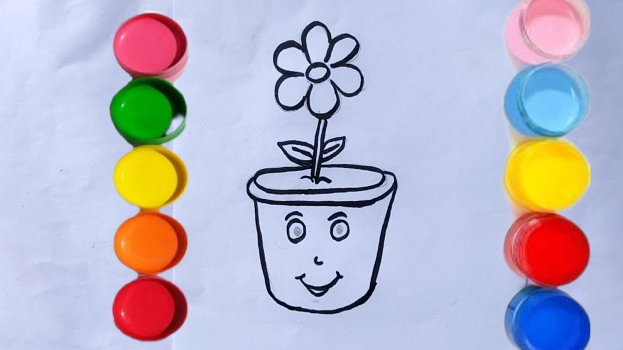 Let s Draw And Colour In Plant for Kids And Toddlers easy Way To let-s-draw-and-colour-in-plant-for-kids-and-toddlers-easy-way-to
