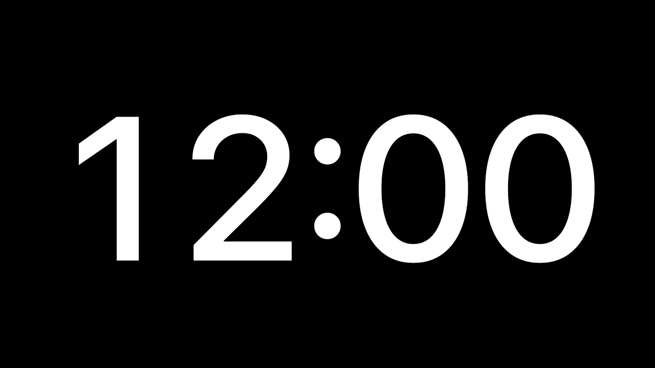12 Minutes Countdown Timer || 720 Seconds Countdown Timer