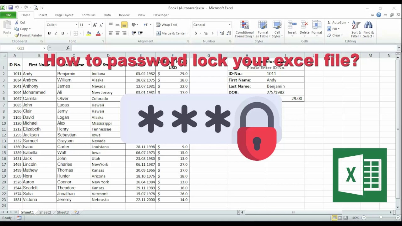 How To Put A Password On Excel File YouTube