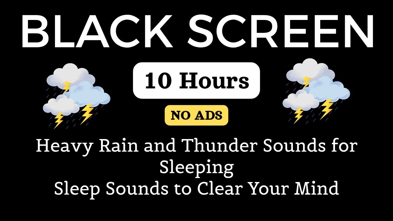 🔴 Heavy Rain and Thunder Sounds for Sleeping - Black Screen | Rain Sounds for Relaxation & Peace 