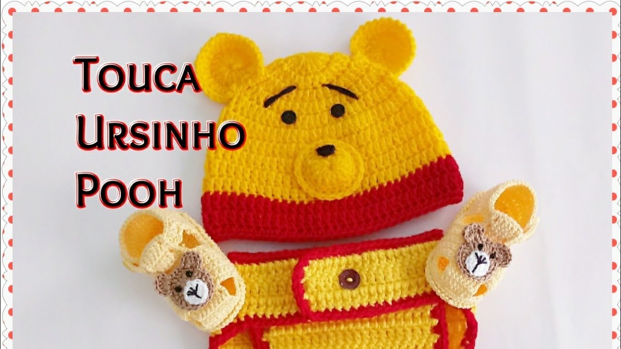 Touca Ursinho Pooh em crochê