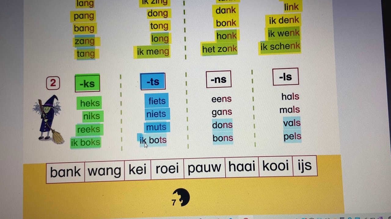 LEZEN blz 7 woorden met ng en nk en staart van 2 - YouTube