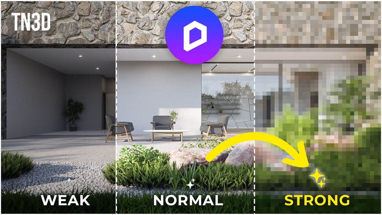 D5 Render 2.8 Built-in AI Enhancer in 3D Rendering is Amazing! #aienhanced3d #airender #d5render