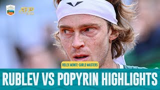 Andrey Rublev Vs Alexei Popyrin Highlights Rolex Monte Carlo Masters 2024