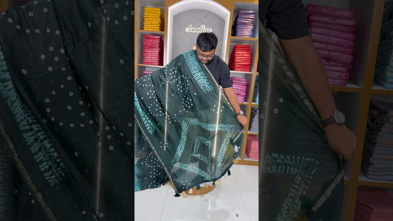 Pure Cotton Hand Dyed Bandhej Sibori Saree