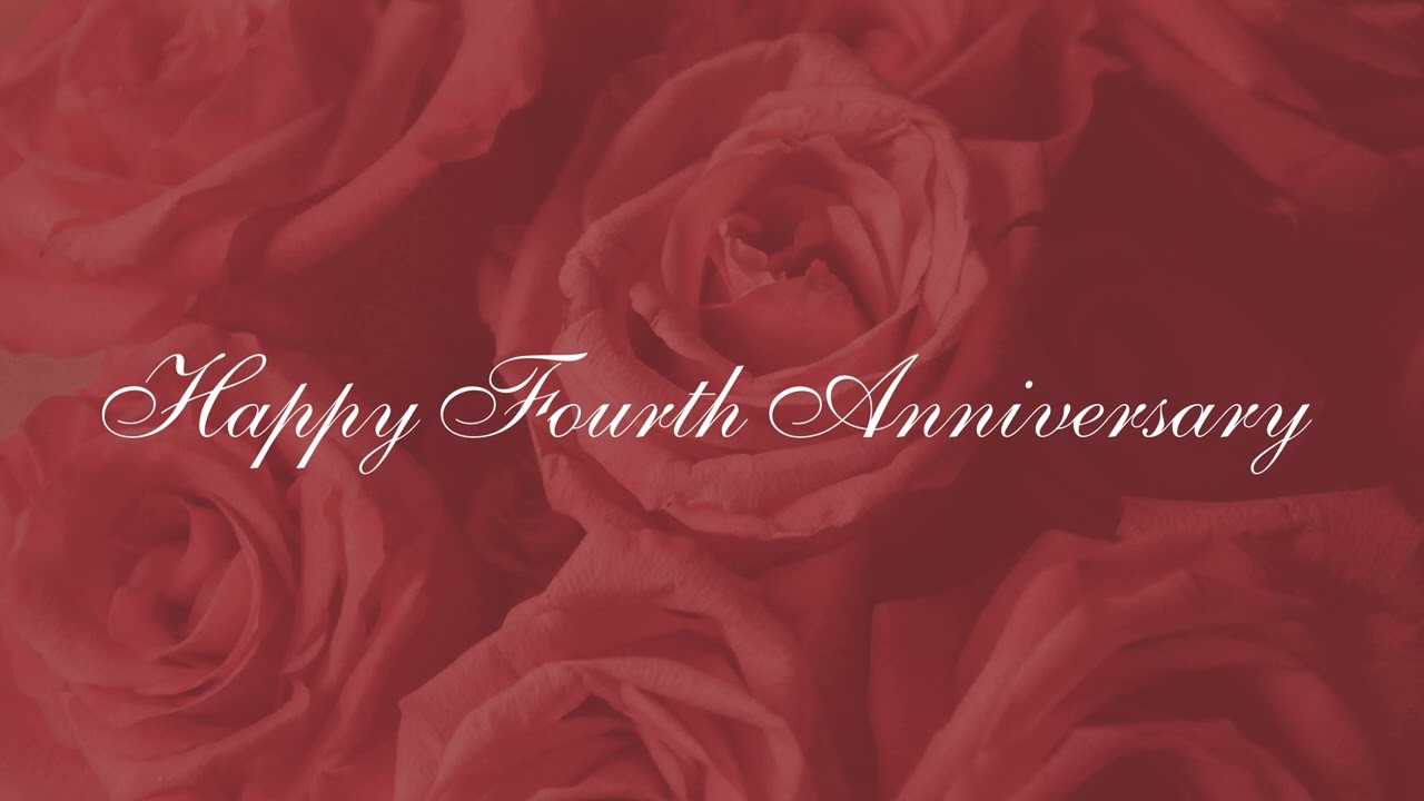 Happy 4th Anniversary Screensaver | Fourth Wedding Anniversary  Banner 4K