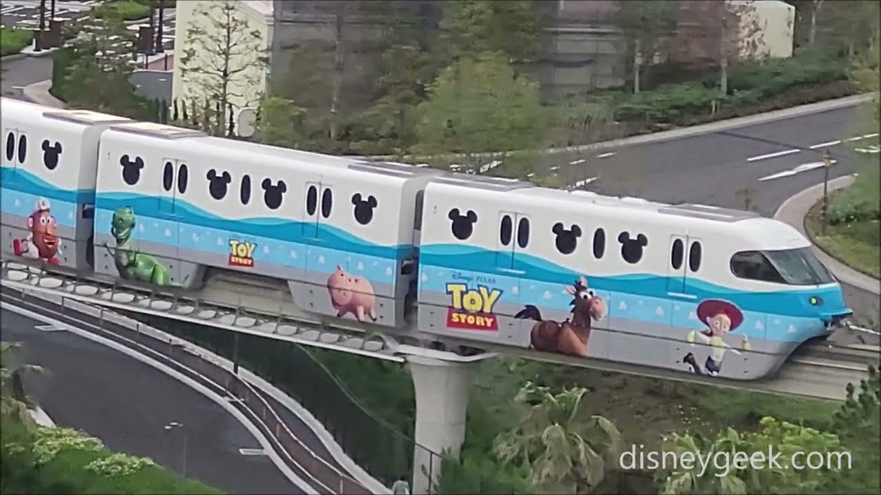 Tokyo Disney Resort: Toy Story Tokyo Disney Resort Line Monorail  Arriving at Bayside Station