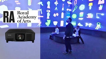 360-degree projector installation at The Royal Academy: Michael Craig-Martin exhibition.