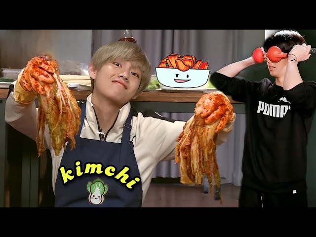 BTS Make korean Kimchi 🍣🫕 // Hindi dubbing class=