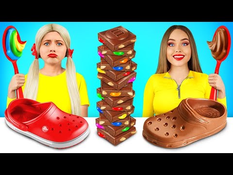 تحدي الشوكولاتة مقابل الطعام الحقيقي حاول أن تخم ن الحلويات المزيفة أو الحقيقية