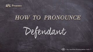 How to Pronounce Defendant (Real Life Examples!)