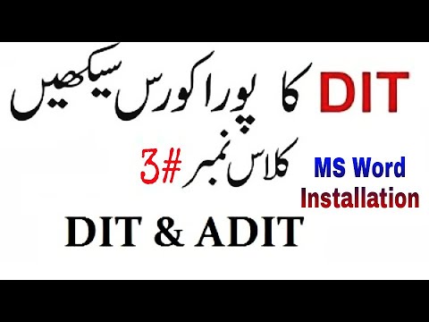DIT Course| Lesson 3 ms word installation| online Classes | Outline of DIT| INFORMATION TECHNOLOGY