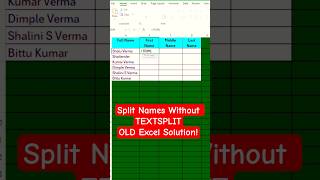 Split Full Name into First, Middle & Last Name in Older Excel Versions | No TEXTSPLIT Needed