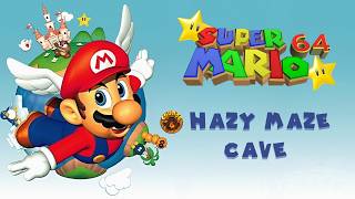 Super Mario 64  Course 6 - Hazy Maze Cave | 120 Stars Guide | 100% Walkthrough-No Commentary