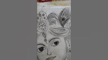 🎨 Shree Krishna Drawing | Easy Step by Step Krishna Ji Drawing for Beginners #tends #trending