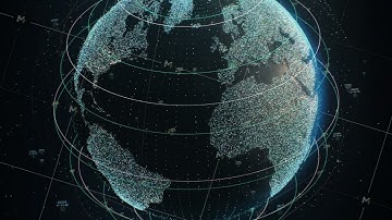 Animated digital grid over the 3D big data Earth globe