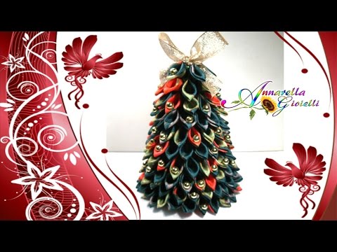 Albero Di Natale Kanzashi.Tutorial Kanzashello Diy Kanzashi Christmas Tree Youtube