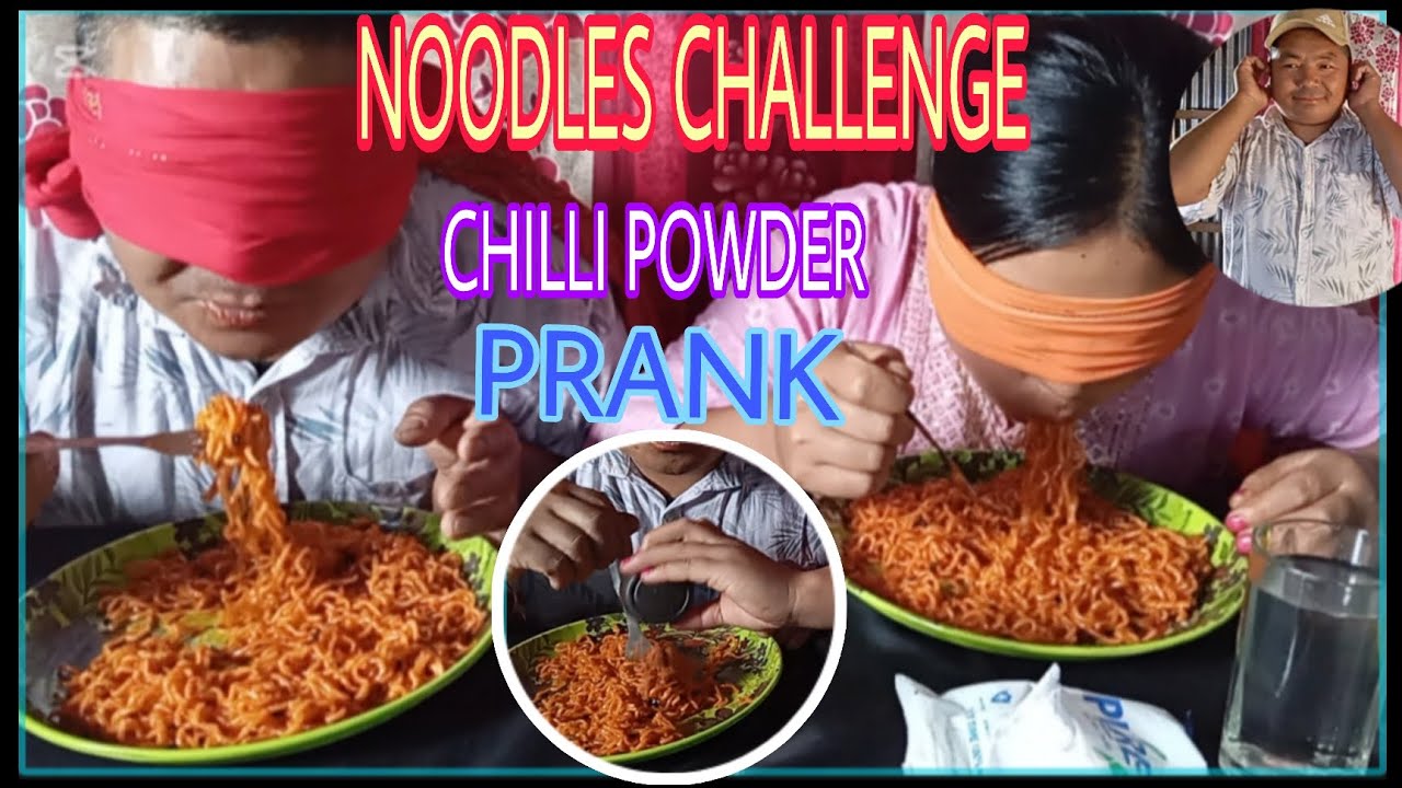 NOODLES CHALLENGE & CHILLI POWDER PRANK WITH DADDY🌶️🥰||prank gareko thaha paunu vayo ki vayen?🤔