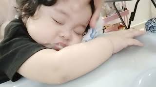 April 12 baby fell asleep with his pillow on  #7monthsoldbaby #babyfood #babyboy #cutebaby